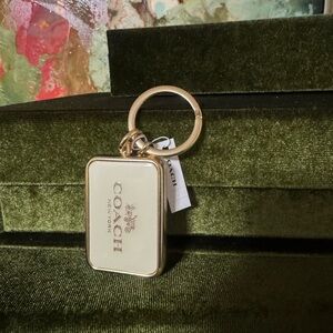 Coach Elegant Gold and Cream Keychain